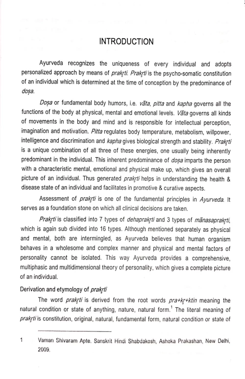 Prakriti Human Constitution